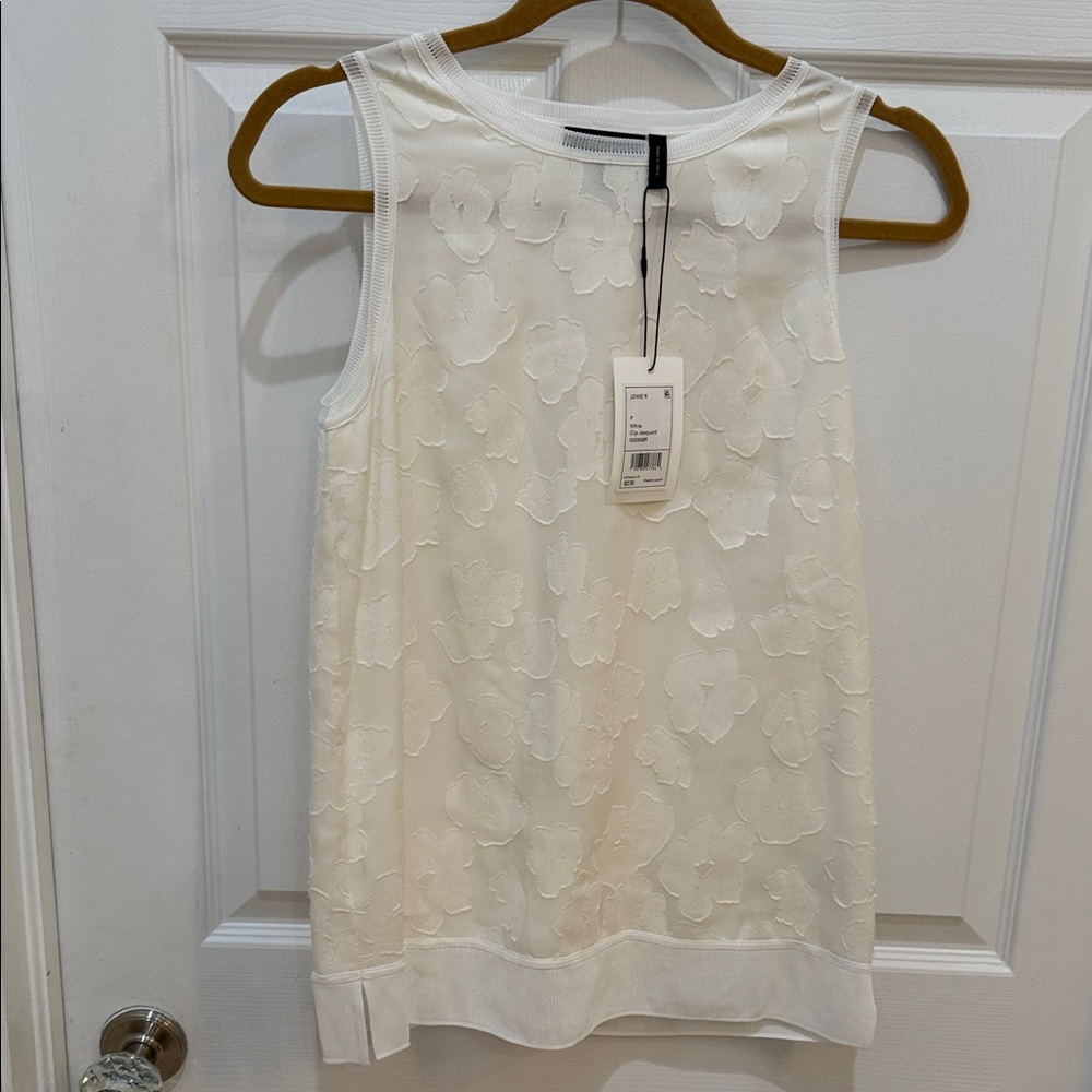 Theory Ivory Flower tank top. NWT size P